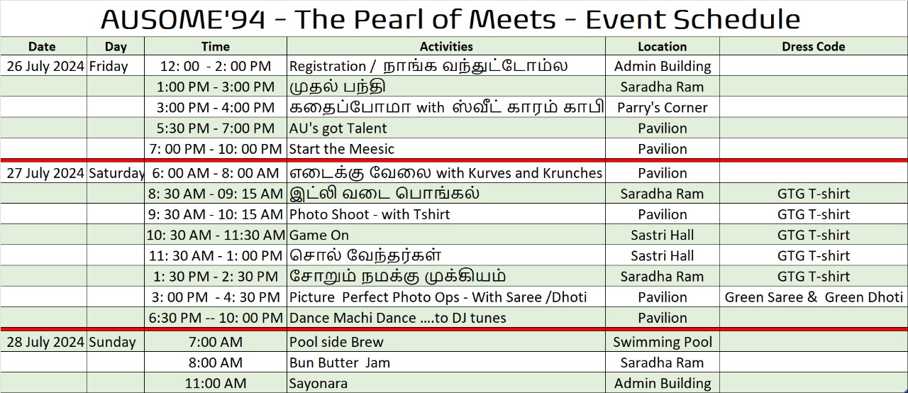 Event Schedule